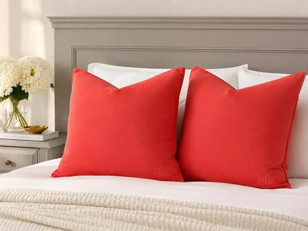Lauren Ralph Lauren Solid Cotton Canvas Decorative Throw Pillow with RL Logo